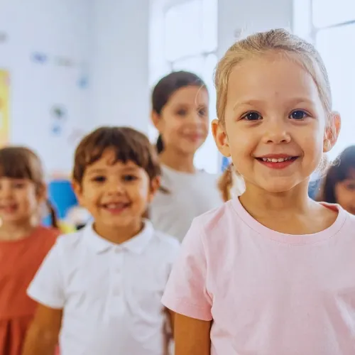 Child playing on toy horse